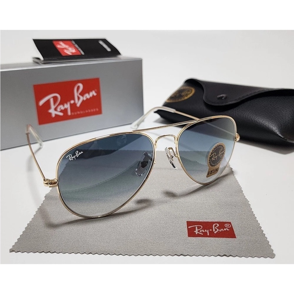 Ray-Ban Aviator Pilot Sunglasses Light Blue Lens 
👓 New 💙